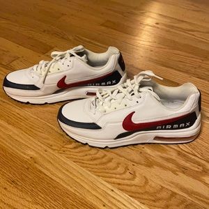 men’s Nike air max (white red and blue)